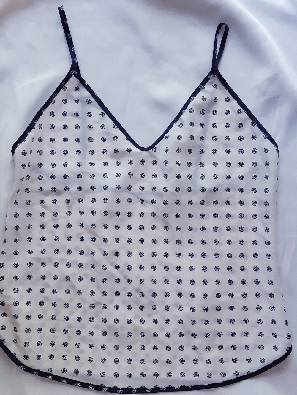 Papillon Blanc Floral White & Navy Camisole